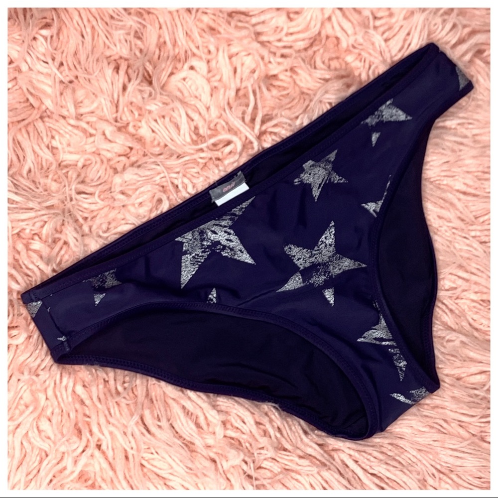 Aerie blue metallic silver stars bikini bottom